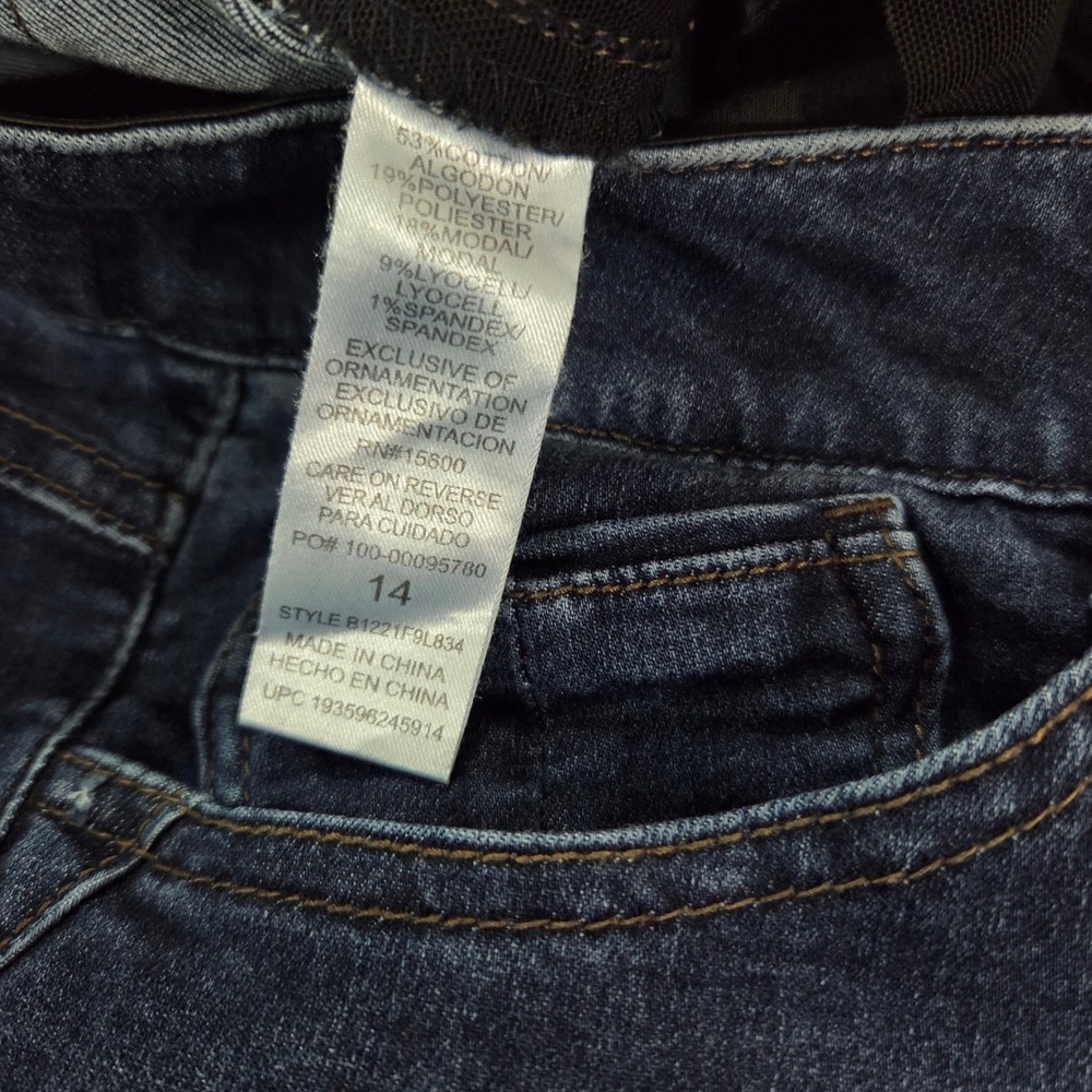 Democracy Ab Solution Jeans Womens 14 Itty Bitty Bootcut Dark Wash Stretch 31" - Picture 8 of 10
